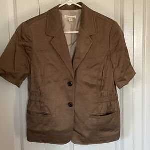 Coldwater Creek Short-Sleeve Tailored Blazer in Brown